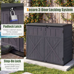 20 Cu.Ft Horizontal Resin Storage Shed with Adjustable Shelf-Brown