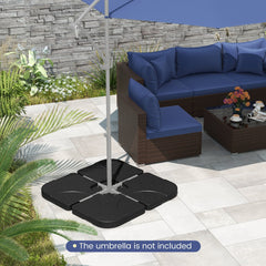 20 Inch Patio Offset Water Filled Plate Umbrella Base Sand-Black