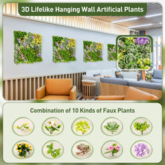 20 inches x 20 inches 3D Hanging Succulents with 10 Types of Mixed Faux Plants for Balcony Home
