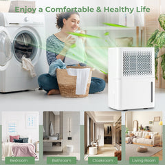 32 Pint Dehumidifier for 2000 Sq Ft, 8 Pints DOE, 38.6 dB, 5 Button Panel, ETL and DOE, White