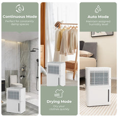 32 Pint Dehumidifier for 2000 Sq Ft, 8 Pints DOE, 38.6 dB, 5 Button Panel, ETL and DOE, White