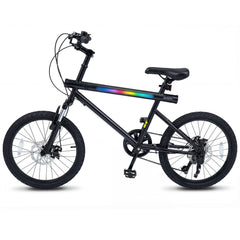 20 Inch LED Lit Commuter Bicycle with Disc Brakes and Stereo Speakers, Black