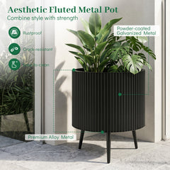20 Inch Plant Pot with Stand and Tapered Legs for Garden