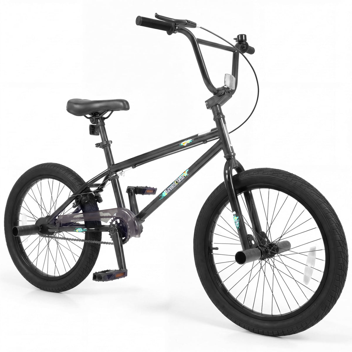 20 Inch Trick Bicycle with 270 Degree Handlebar and 4 Pegs, Black
