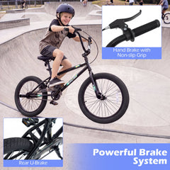 20 Inch Trick Bicycle with 270 Degree Handlebar and 4 Pegs, Black