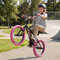 20 Inch Trick Bicycle with 270 Degree Handlebar and 4 Pegs, Pink