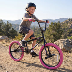 20 Inch Trick Bicycle with 270 Degree Handlebar and 4 Pegs, Pink
