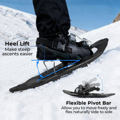 21” Snowshoes with Trekking Poles-Black