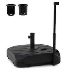 211 LBS Fillable Patio Umbrella Base with Wheels and Telescopic Pull Rod