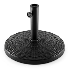 22 lbs Patio Resin Outdoor Umbrella Base with Wicker Style for Outdoor Use-Black