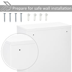 Wall Mount Medicine Cabinet 3 Tier Steel Emergency Box for Bathroom, Lockable with 2 Keys, White