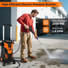 2300 PSI 1.8 GPM Electric High Pressure Power Washer-Orange