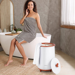 23L Large Luxury Bucket-Style Towel Warmer with Fragrant Disc Holder-Coffee