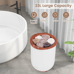 23L Large Luxury Bucket-Style Towel Warmer with Fragrant Disc Holder-Coffee