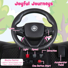 24V Kids Ride On Tractor with 2 Driving Modes, USB Media Centre and 2.4G Remote, Pink