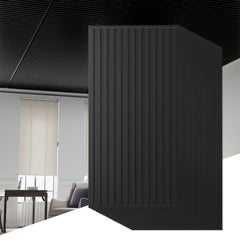 24-Pack PVC Slat Wall Panels for Interior Wall Decoration for Living Room and TV Background-Black