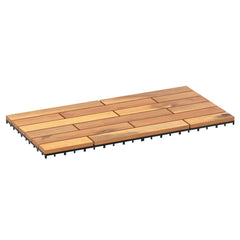 24 x 12 Inch 36 Pieces Acacia Wood Interlocking Deck Tiles with Waterproof Design-Natural
