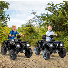 24V 2 Seater Kids Ride On ATV with 4WD, 24V 7Ah Battery, Spring Suspension and Radio, 130 lb, Blue