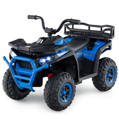 24V Kids Ride On ATV Quad with Soft Start, Two 25W Motors, Rear Rack and Wireless Connection, 66 lb, Navy