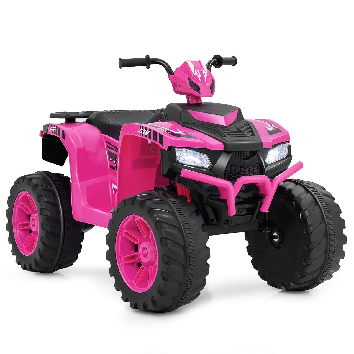 24V Kids Ride On ATV Quad with Soft Start, Ergonomic Seat, Anti Slip Handles and Wide Footrests, 77 lb, Pink