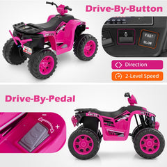 24V Kids Ride On ATV Quad with Soft Start, Ergonomic Seat, Anti Slip Handles and Wide Footrests, 77 lb, Pink