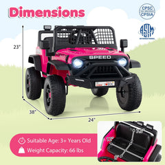 24V Kids Ride On Truck with 6 Songs, 4 Stories, FM Radio, USB and Parent Remote, 66 lb, Pink