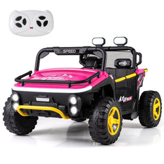 24V 2 Seater Kids Ride On Truck with 5 Speed Settings, Story Playback and USB Media Centre, Pink