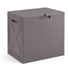 25 Gallon Storage Bin with Lid Carry Handles and Lock Hole for Patio Furniture Accessories-Gray