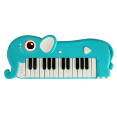 25-Key Kids Piano Keyboard Elephant Shape Toy Digital Piano with Built-in Music and Light-Blue
