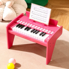 25 Keys Kids Piano Keyboard with Adjustable Speed and Volume-Pink