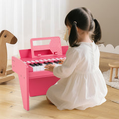 25 Keys Kids Piano Keyboard with Adjustable Speed and Volume-Pink