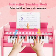 25 Keys Kids Piano Keyboard with Adjustable Speed and Volume-Pink