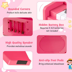 25 Keys Kids Piano Keyboard with Adjustable Speed and Volume-Pink
