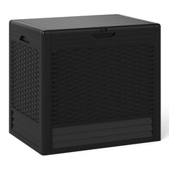 25 Gallon Outdoor Storage Box with Rattan Patterns-Black