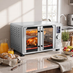 26.4 Quart French Door Convection Toaster Oven with 11 Presets-Silver