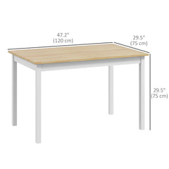 47" x 30" Dining Table, Farmhouse Dining Room Table with Pine Wood Frame, Space Saving Kitchen Table, Black