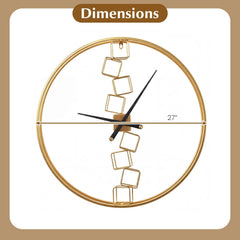 27 Inch Large Wall Clock for Living Room Bedroom Kitchen-Yellow