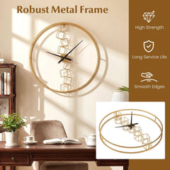 27 Inch Large Wall Clock for Living Room Bedroom Kitchen-Yellow