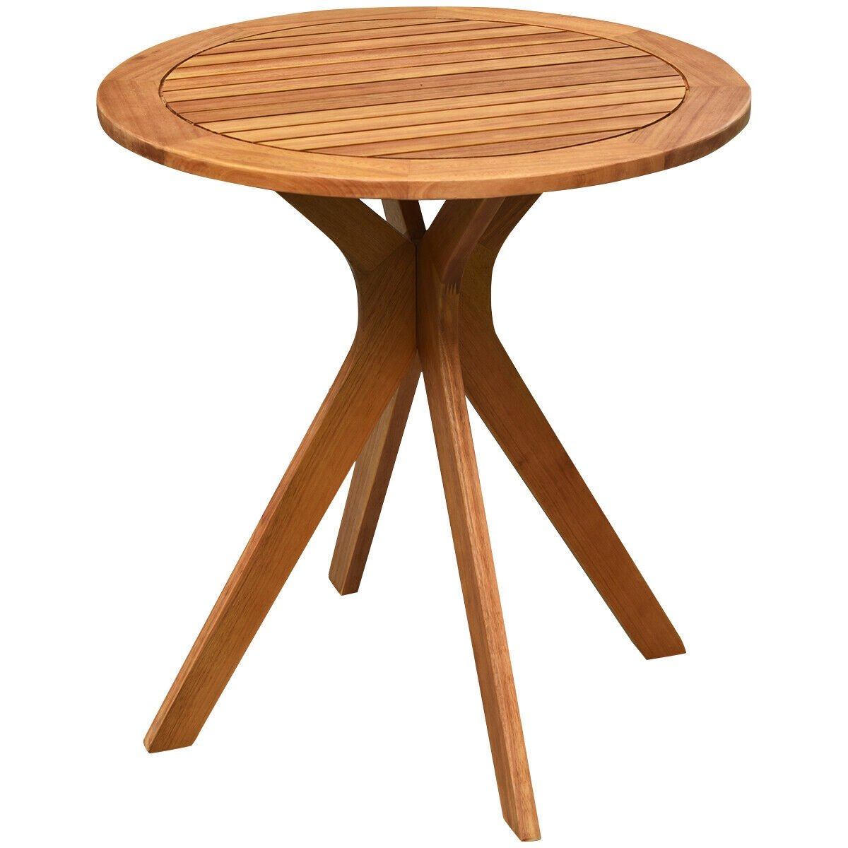 27 Inch Outdoor Round Solid Wood Coffee Side Bistro Table [Best Seller in the US]
