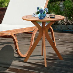 27 Inch Outdoor Round Solid Wood Coffee Side Bistro Table [Best Seller in the US]