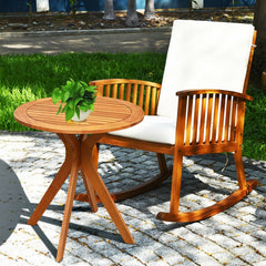 27 Inch Outdoor Round Solid Wood Coffee Side Bistro Table [Best Seller in the US]
