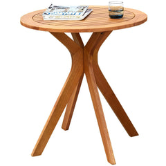 27 Inch Outdoor Round Solid Wood Coffee Side Bistro Table [Best Seller in the US]