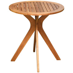 27 Inch Outdoor Round Solid Wood Coffee Side Bistro Table [Best Seller in the US]