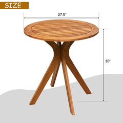 27 Inch Outdoor Round Solid Wood Coffee Side Bistro Table [Best Seller in the US]