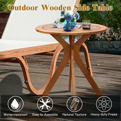 27 Inch Outdoor Round Solid Wood Coffee Side Bistro Table [Best Seller in the US]