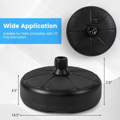 27 lbs Fillable Round Umbrella Base Stand for Yard Garden Poolside