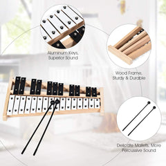 27 Note Glockenspiel Xylophone with 2 Rubber Mallets [Best Seller in the US]