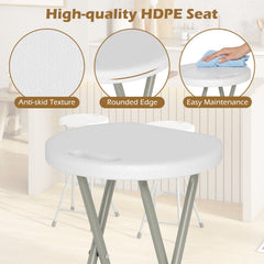 28 Inch Portable Folding Stools Patio Dining Chairs with 330lbs Limited Sturdy Frame-Set of 2