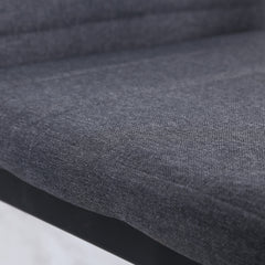 Modern Dining Chairs Set of 4, Upholstered Linen Fabric Kitchen Chairs with Channel Tufting and Metal Legs for Living Room, Dining Room, Bedroom, Grey