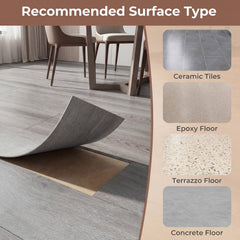 2 Pieces Floor Tile Vinyl Flooring Waterproof Vinyl Plank Flooring-Gray